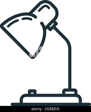 Tisch Tischlampe Symbol, Bildungseinrichtung Prozess Schule, skizzieren flache Vektor-Illustration, isoliert auf weiß. Konzept zurück zur Schule, bürozuschlag Stock Vektor