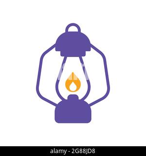 Vintage Camping Laterne Vektor Glyphe Symbol. Alte Lampe zum Wandern. Graph Symbol für Reise-und Tourismus-Website und Apps Design, Logo, App, UI Stock Vektor