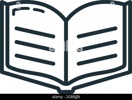 Lehrbuch Schulbuch Symbol, Bildungseinrichtung Prozess Schule, skizzieren flache Vektor-Illustration, isoliert auf weiß. Symbol für Bürobedarf, Konzept Stock Vektor