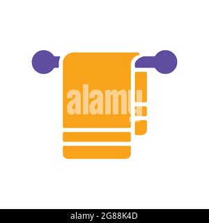 Handtuch in Haken Vektor Glyphe Symbol. Hotelschild. Graph-Symbol für Reise- und Tourismus-Website und Apps Design, Logo, App, UI Stock Vektor