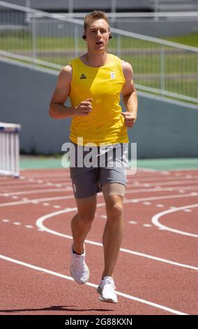 Der Belgier Julien Watrin, aufgenommen während eines Trainings zur Vorbereitung der Olympischen Spiele 2020 in Tokio am Sonntag, 18. Juli 2021, in Mito, Japan. Das S Stockfoto