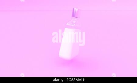 Rosa Creme Mockup Glas Hautpflege Konzept 3d Render Stockfoto