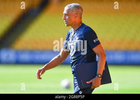 BURSLEM, GROSSBRITANNIEN. 17. JULI Nottingham Forest Manager, Chris Hughton während des Vorsaison-Freundschaftsspiel zwischen Port Vale und Nottingham Forest im Vale Park, Burslem am Samstag, 17. Juli 2021. (Kredit: Jon Hobley | MI News) Kredit: MI Nachrichten & Sport /Alamy Live News Stockfoto