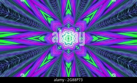 Glänzende geometrische Blumenmuster 4K UHD 3d-Illustration Stockfoto