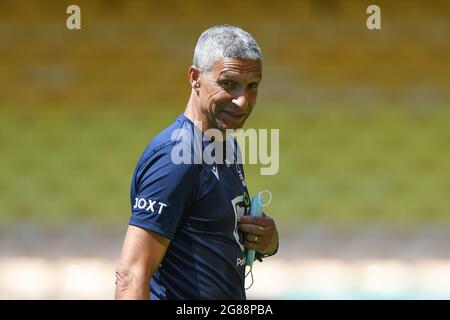 BURSLEM, GROSSBRITANNIEN. 17. JULI Nottingham Forest Manager, Chris Hughton während des Vorsaison-Freundschaftsspiel zwischen Port Vale und Nottingham Forest im Vale Park, Burslem am Samstag, 17. Juli 2021. (Kredit: Jon Hobley | MI News) Kredit: MI Nachrichten & Sport /Alamy Live News Stockfoto