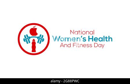 Nationale Frauen Gesundheit und Fitness Tag Banner, Poster, Karte, Hintergrund-Design. Stock Vektor