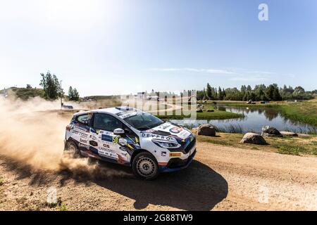 50 Koci Martin (cze), Tesinsky Petr (cze), Ford Fiesta Rally4, Aktion während der Rallye Estland, 7. Runde der FIA WRC-Meisterschaft 2021 vom 15. Bis 18. Juli in Tartu, Kreis Tartu in Estland - Foto Nikos Katikis / DPPI Stockfoto