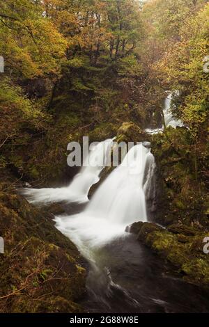 Colwith Force Wasserfall in Langdale, Cumbria Stockfoto