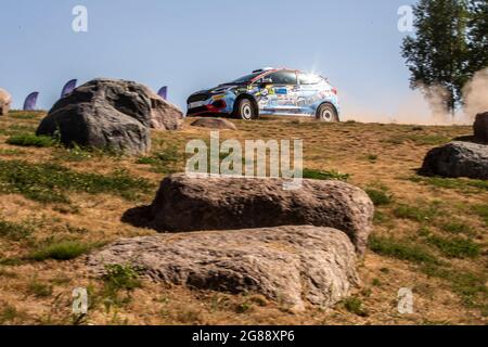 48 Pajari Sami (FIN), Salminen Marko (FIN), Ford Fiesta Rally4, Aktion während der Rallye Estland, 7. Runde der FIA WRC-Meisterschaft 2021 vom 15. Bis 18. Juli in Tartu, Kreis Tartu in Estland - Foto Nikos Katikis / DPPI Stockfoto