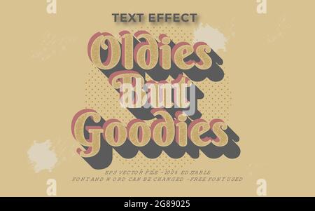 Vintage Retro-Text-Effekt-Stil. Bearbeitbarer Texteffekt. Stock Vektor