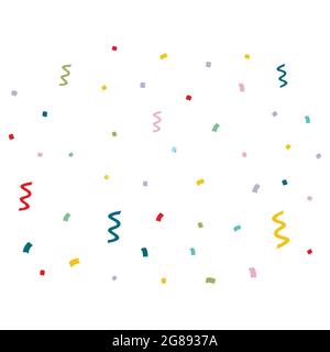 Bunte Konfetti auf weißem Hintergrund. Vektorgrafik Stock Vektor