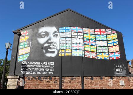 Street Art Martin Luther King, New Brighton, Merseyside, Großbritannien Stockfoto