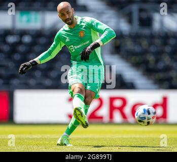 Pride Park, Derby, East Midlands. Juli 2021. Pre season Friendly Football, Derby County versus Manchester United; Manchester United Torwart Lee Grant Credit: Action Plus Sports/Alamy Live News Stockfoto