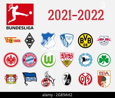 Logos aller Teams der Bundesliga Stock Vektor