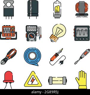 Reparatur von Elektrotechnik und Elektronik Stock Vektor