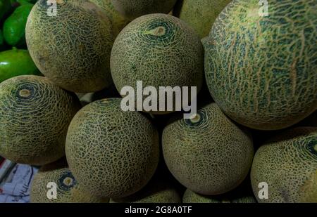 Frische Melone zum Verkauf Stockfoto