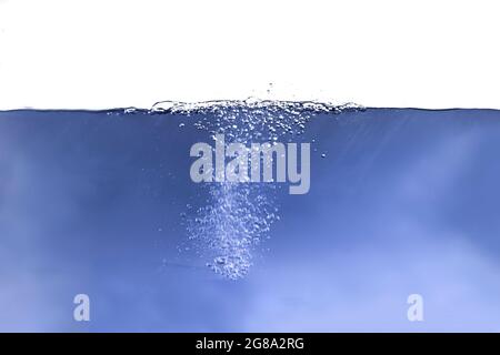 Abstrakte Unterwasserblasen im Meer Unterwasser einfaches Design Stockfoto