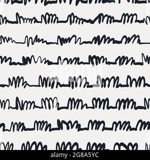 Nahtloses Scribble-Muster. Handgezeichneter Doodle nahtloser Hintergrund Stock Vektor