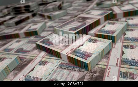 Ägyptische Pfund Geld Pack 3d-Illustration. Stapel von EGP-Banknoten. Konzept von Finanzen, Bargeld, Wirtschaftskrise, Unternehmenserfolg, Rezession, bank, Ta Stockfoto