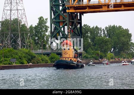 Theodore Too Tugboat kommt am Hafen von Hamilton an. Hamilton, Ontario, Kanada. Stockfoto