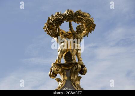 Ein Denkmal für die klassischen Komponisten Ludwig van Beethoven, Joseph Haydn und Wolfgang Amadeus Mozart in Berlin Stockfoto