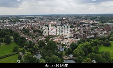 Colchester Essex UK, Luftbild im Stadtzentrum Stockfoto