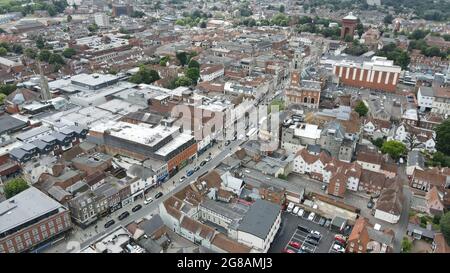 Colchester Essex UK, Luftbild im Stadtzentrum Stockfoto