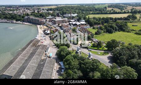 Mistley Manningtree Essex Luftaufnahme Stockfoto