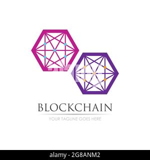 Symbol Für Blockketten-Logo-Technologie. Digital Vector Modernes Symbol. Designinspiration Für Das Firmenlogo. Stock Vektor