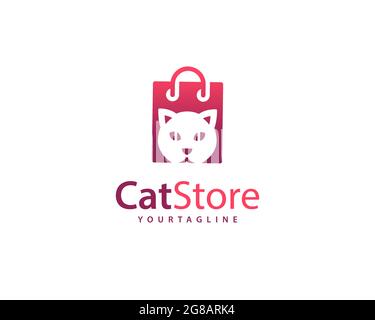 CatStore Marke für Katzen speichern und Haustiere Logo , kann für Katze und alle ähnlichen inländischen Katze Shop verwendet werden , voll geschichteten Vektor und einfach zu bearbeiten Stock Vektor