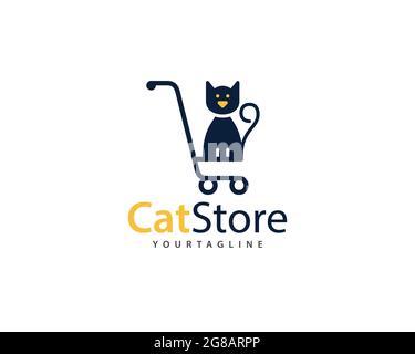 CatStore Marke für Katzen speichern und Haustiere Logo , kann für Katze und alle ähnlichen inländischen Katze Shop verwendet werden , voll geschichteten Vektor und einfach zu bearbeiten Stock Vektor