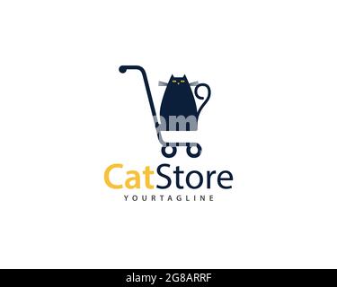 CatStore Marke für Katzen speichern und Haustiere Logo , kann für Katze und alle ähnlichen inländischen Katze Shop verwendet werden , voll geschichteten Vektor und einfach zu bearbeiten Stock Vektor