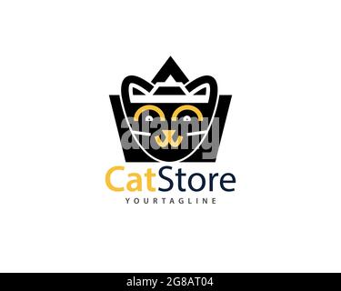 CatStore Marke für Katzen speichern und Haustiere Logo , kann für Katze und alle ähnlichen inländischen Katze Shop verwendet werden , voll geschichteten Vektor und einfach zu bearbeiten Stock Vektor