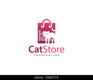 CatStore Marke für Katzen speichern und Haustiere Logo , kann für Katze und alle ähnlichen inländischen Katze Shop verwendet werden , voll geschichteten Vektor und einfach zu bearbeiten Stock Vektor