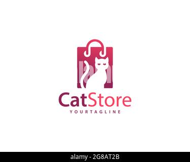 CatStore Marke für Katzen speichern und Haustiere Logo , kann für Katze und alle ähnlichen inländischen Katze Shop verwendet werden , voll geschichteten Vektor und einfach zu bearbeiten Stock Vektor