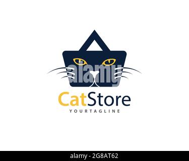 CatStore Marke für Katzen speichern und Haustiere Logo , kann für Katze und alle ähnlichen inländischen Katze Shop verwendet werden , voll geschichteten Vektor und einfach zu bearbeiten Stock Vektor