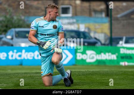 Dublin, Irland. Juli 2021. James Talbot von Bohemians während des SSE Airtricity Premier Division Spiels zwischen Bohemians FC und Longford Town im Dalymount Park in Dublin, Irland am 18. Juli 2021 (Foto von Andrew SURMA/SIPA USA). Quelle: SIPA USA/Alamy Live News Stockfoto