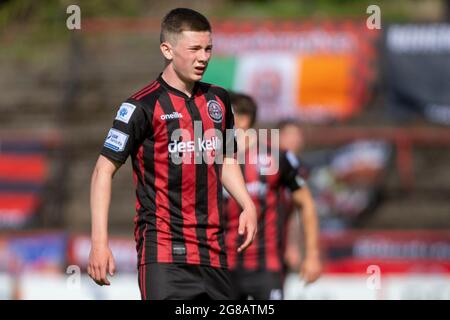 Dublin, Irland. Juli 2021. Jamie Mullins von Bohemians beim Spiel der SSE Airtricity Premier Division zwischen dem FC Bohemians und Longford Town im Dalymount Park in Dublin, Irland, am 18. Juli 2021 (Foto: Andrew SURMA/SIPA USA). Quelle: SIPA USA/Alamy Live News Stockfoto