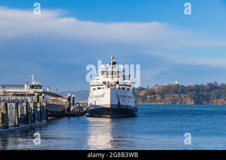 San Francisco, 20. MAI 2021 - Sonnenansicht des California Hornblowers Stockfoto