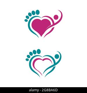 Fußpflege Logo Vorlage Vektor Symbol Illustration Design Stock Vektor