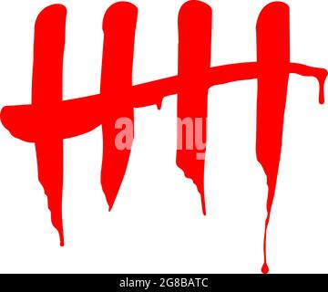 Handgezeichnete blutige Zählung. Flache Vektorgrafik. Stock Vektor