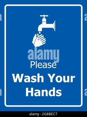 Waschen Sie Ihre Hände Zeichen Vektorgrafik Stock Vektor
