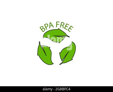 BPA-frei, Etikett, Eco-Symbol. Vektorgrafik. Flaches Design. Stock Vektor