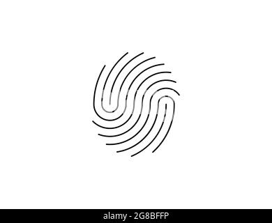 Fingerabdruck, gültig, Identifizieren Symbol. Vektorgrafik. Flaches Design. Stock Vektor