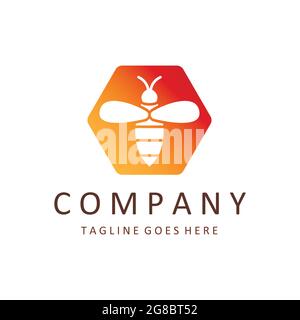 Honey Bee Logo-Vorlage. Vector Tierlogo Stock Vektor