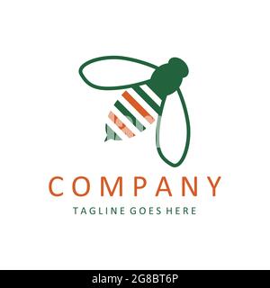 Honey Bee Logo-Vorlage. Vector Tierlogo Stock Vektor
