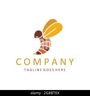 Honey Bee Logo-Vorlage. Vector Tierlogo Stock Vektor