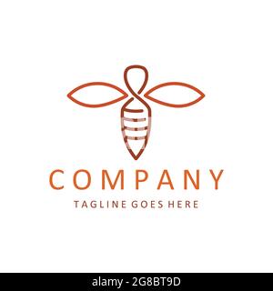 Honey Bee Logo-Vorlage. Vector Tierlogo Stock Vektor