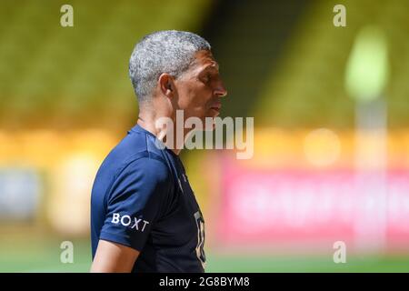 BURSLEM, GROSSBRITANNIEN. 17. JULI Nottingham Forest Manager, Chris Hughton während des Vorsaison-Freundschaftsspiel zwischen Port Vale und Nottingham Forest im Vale Park, Burslem am Samstag, 17. Juli 2021. (Kredit: Jon Hobley | MI News) Kredit: MI Nachrichten & Sport /Alamy Live News Stockfoto