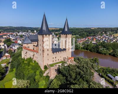 Blick auf Schloss Rochlitz in Sachsen Stockfoto
